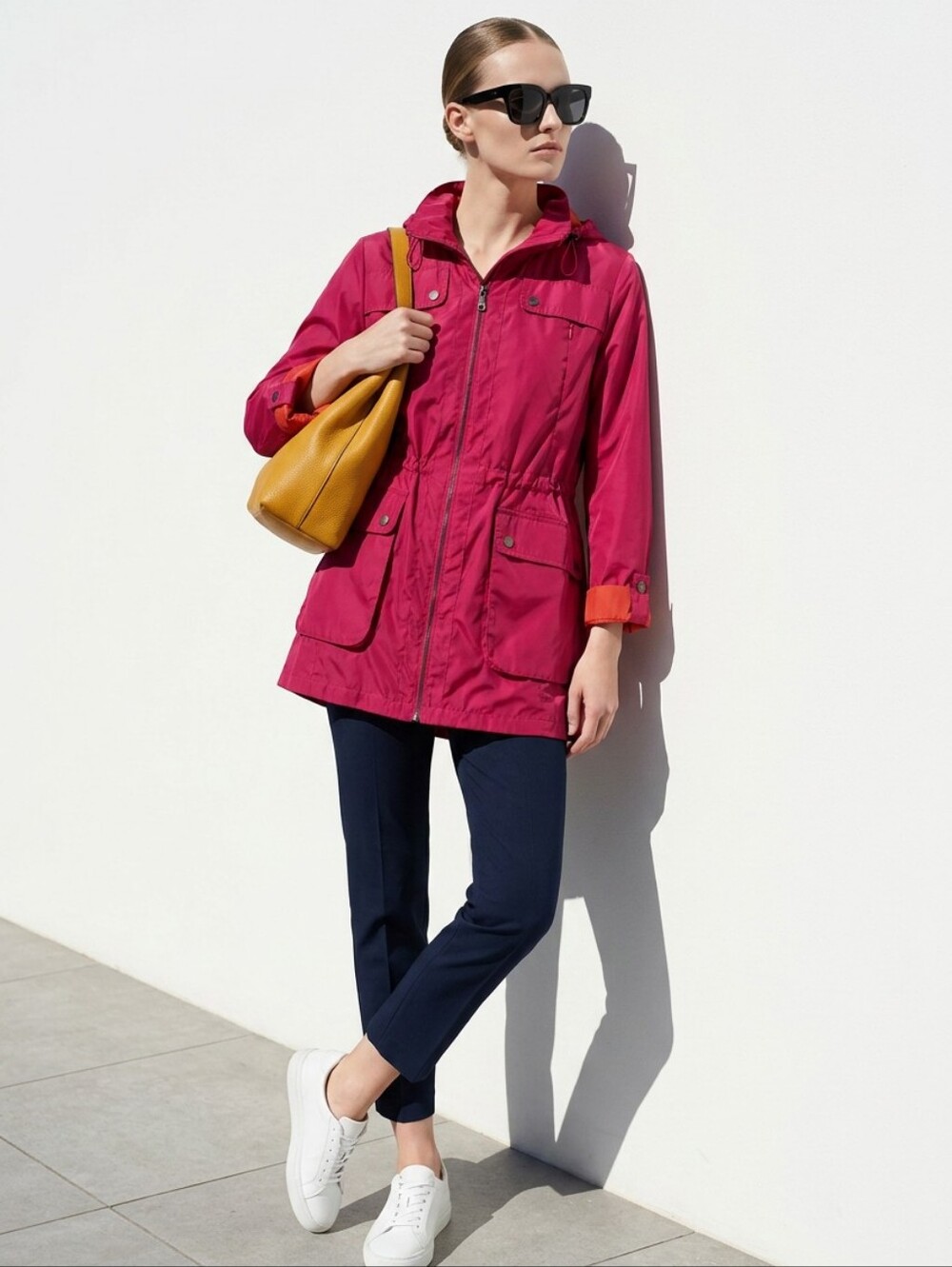 NWOT DKNY Raspberry Utility Anorak Jacket